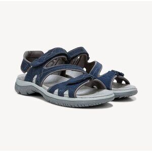 Dr. Scholls Women's Adelle Sandals Size 10M Navy Suede Comfort Casual Strappy
